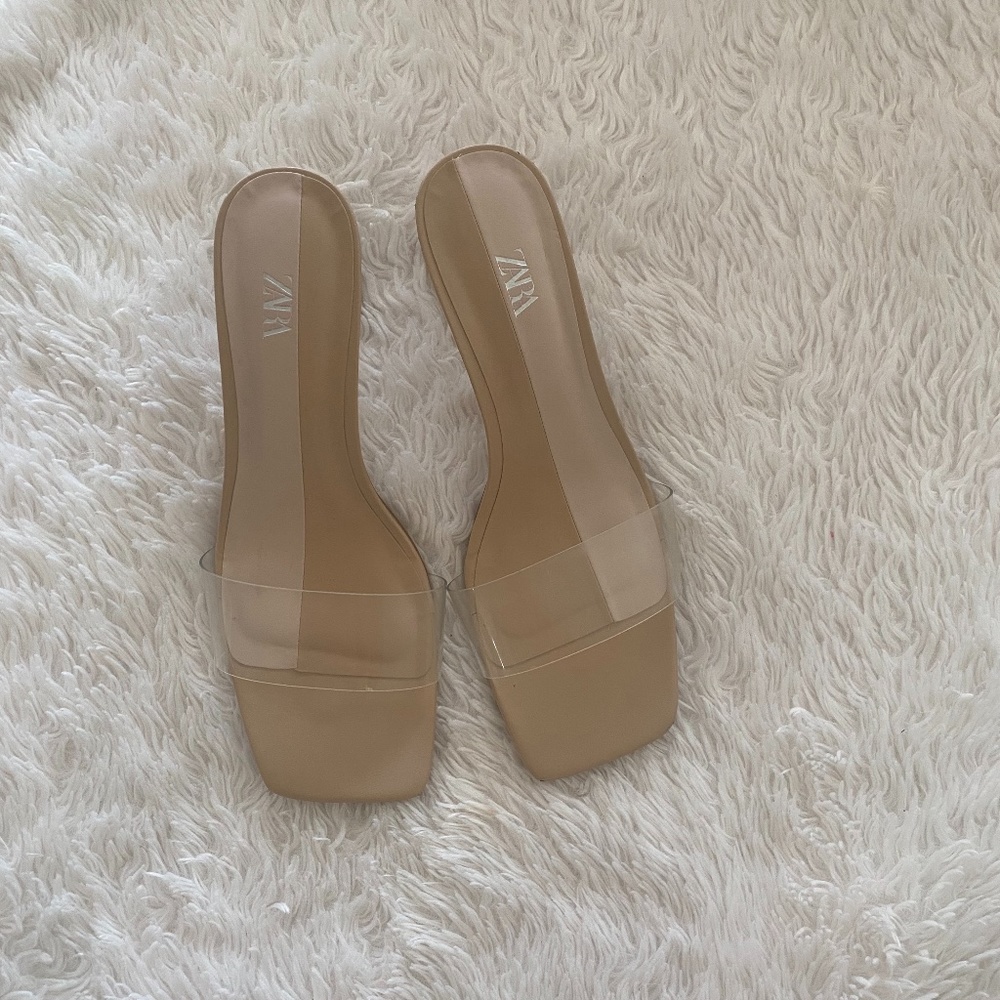 Zara transparent mules.